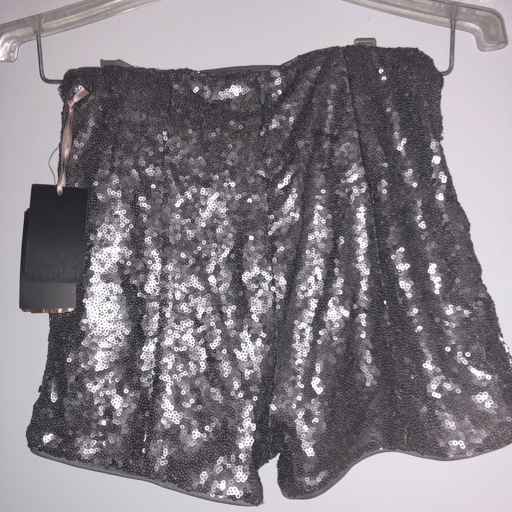 Forever 21 Sparkly Silver Shorts - Picture 2 of 4